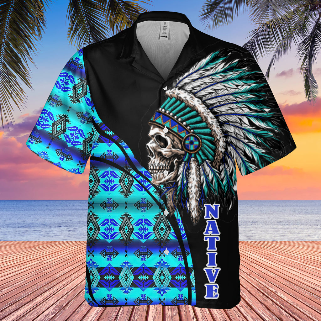 Powwow StoreGBHW000248 Tribe Design Native American Hawaiian Shirt 3D