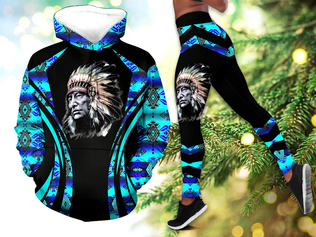 Powwow StoreHLS00701 Pattern Native 3D Hoodie Legging Set