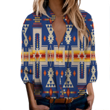 Powwow StoreGBNAT0006204 Tribe Design Native Women's LongSleeved Shirts