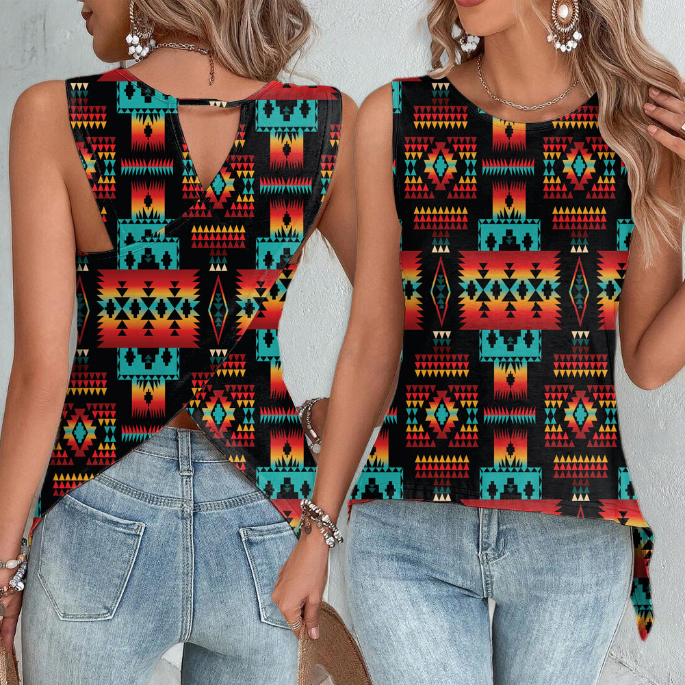 Powwow StoreGBNAT0004602 Pattern Native Cross Back Top