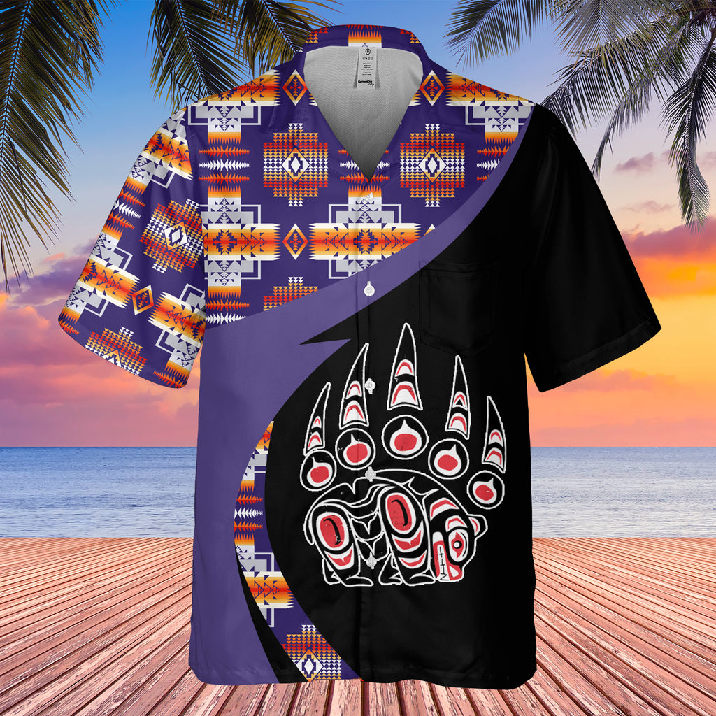 Powwow StoreGBHW000965 Tribe Design Native American Hawaiian Shirt 3D