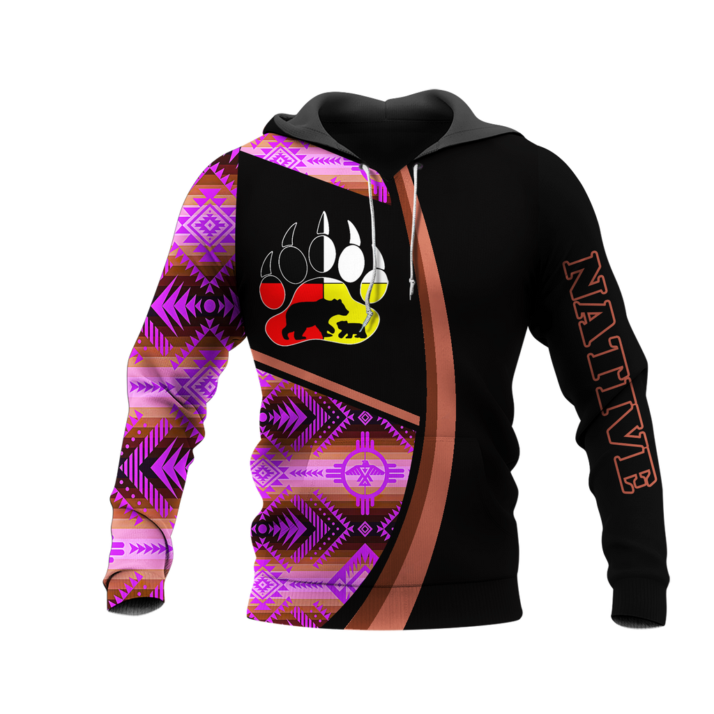 HD0013393 Bear Native American Pride 3D Hoodie