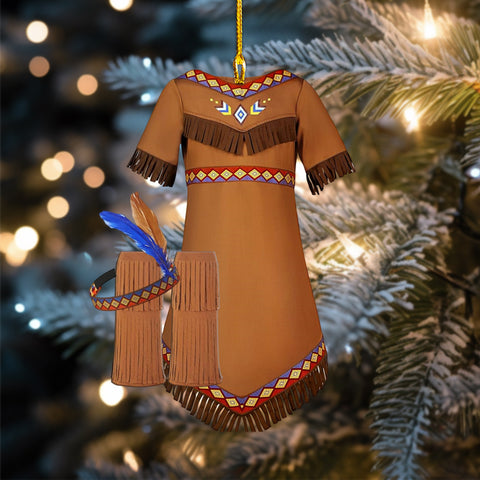 ORM0044 - Indian Dress Christmas Tree Acrylic Ornaments