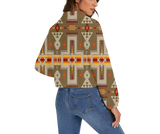 GB-NAT00062-10 Pattern Native American Women's Zip Jacket