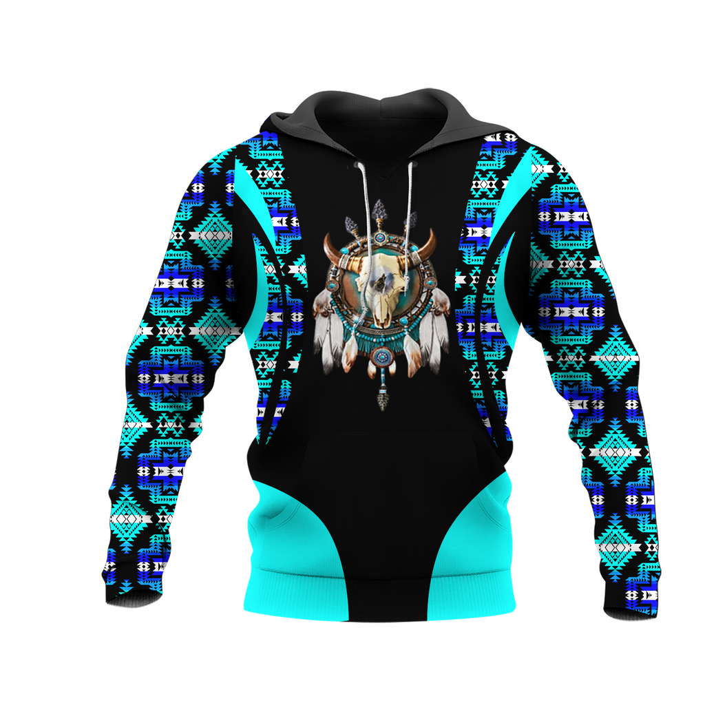 Powwow StoreHD001098 Pattern Native Pride 3D Hoodie