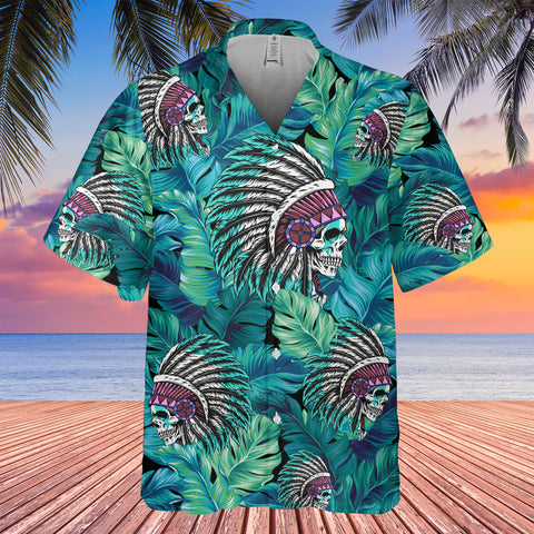GB-HW001006 Tribe Design Native American Hawaiian Shirt 3D