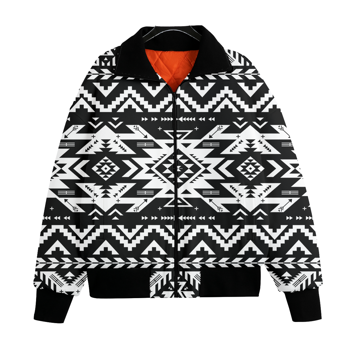 Powwow StoreGBNAT00441 Pattern Native American Unisex Knitted Fleece Lapel Outwear