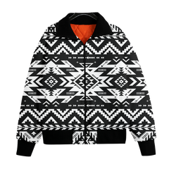 Powwow StoreGBNAT00441 Pattern Native American Unisex Knitted Fleece Lapel Outwear