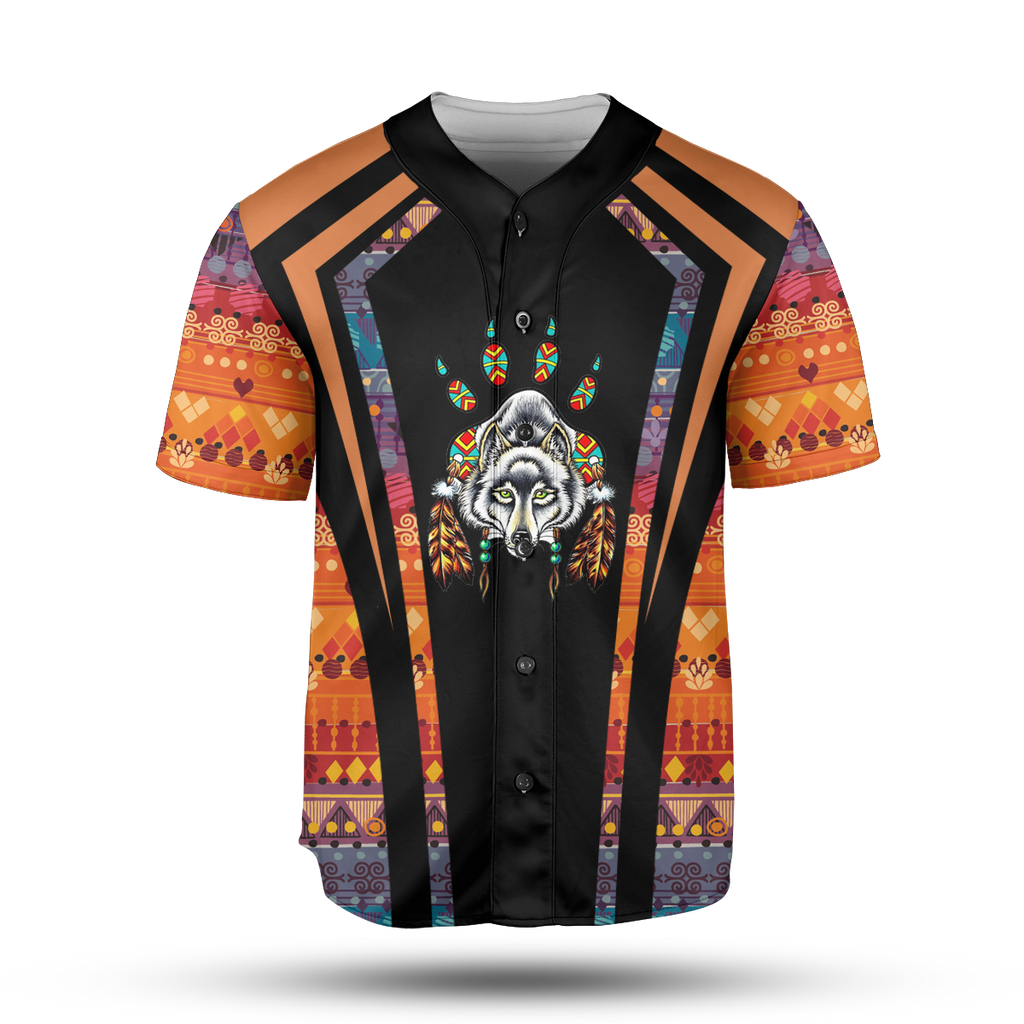 Powwow StoreBJ0009 Pattern Native Baseball Jersey