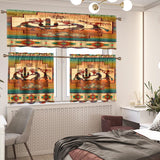GB-NAT00054 Pattern Native American  Curtain Valance and Kitchen Tiers Set