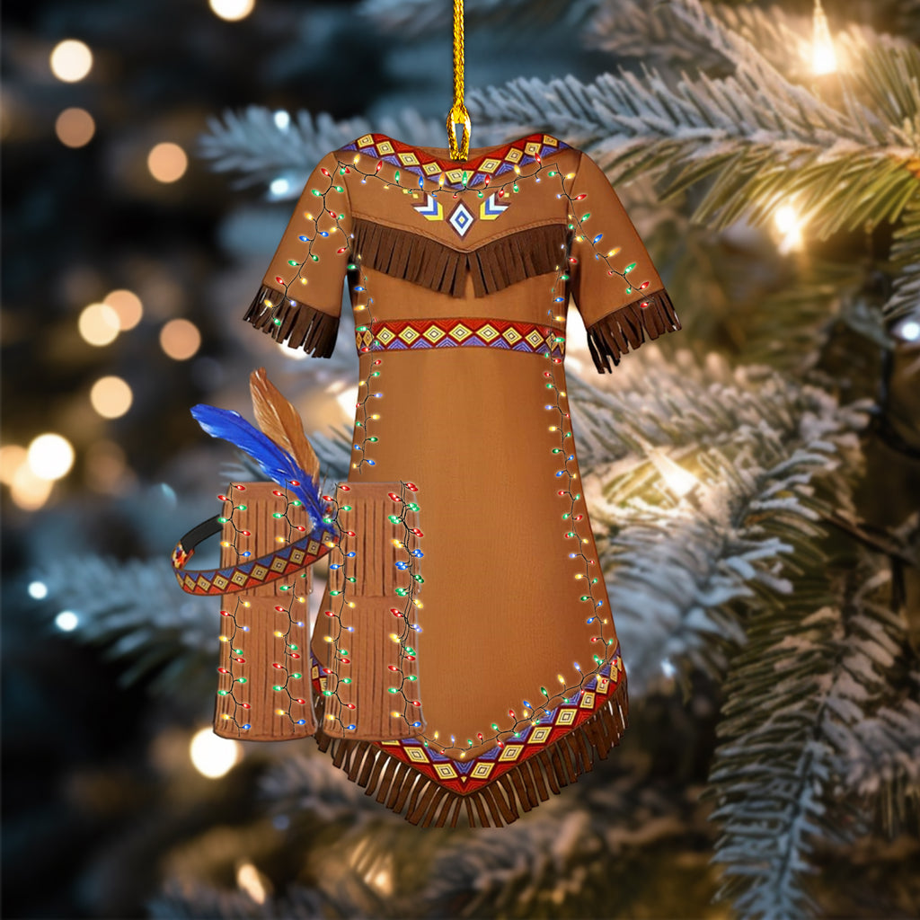 ORM0043 - Indian Dress Christmas Tree Acrylic Ornaments