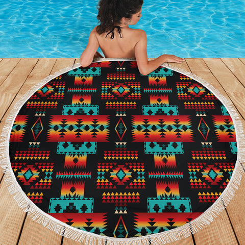 Powwow StoreGBNAT0004602 Native American Design Beach Blanket