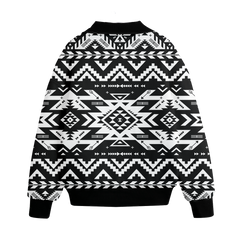 Powwow Storegb nat00441 pattern native american unisex knitted fleece lapel outwear