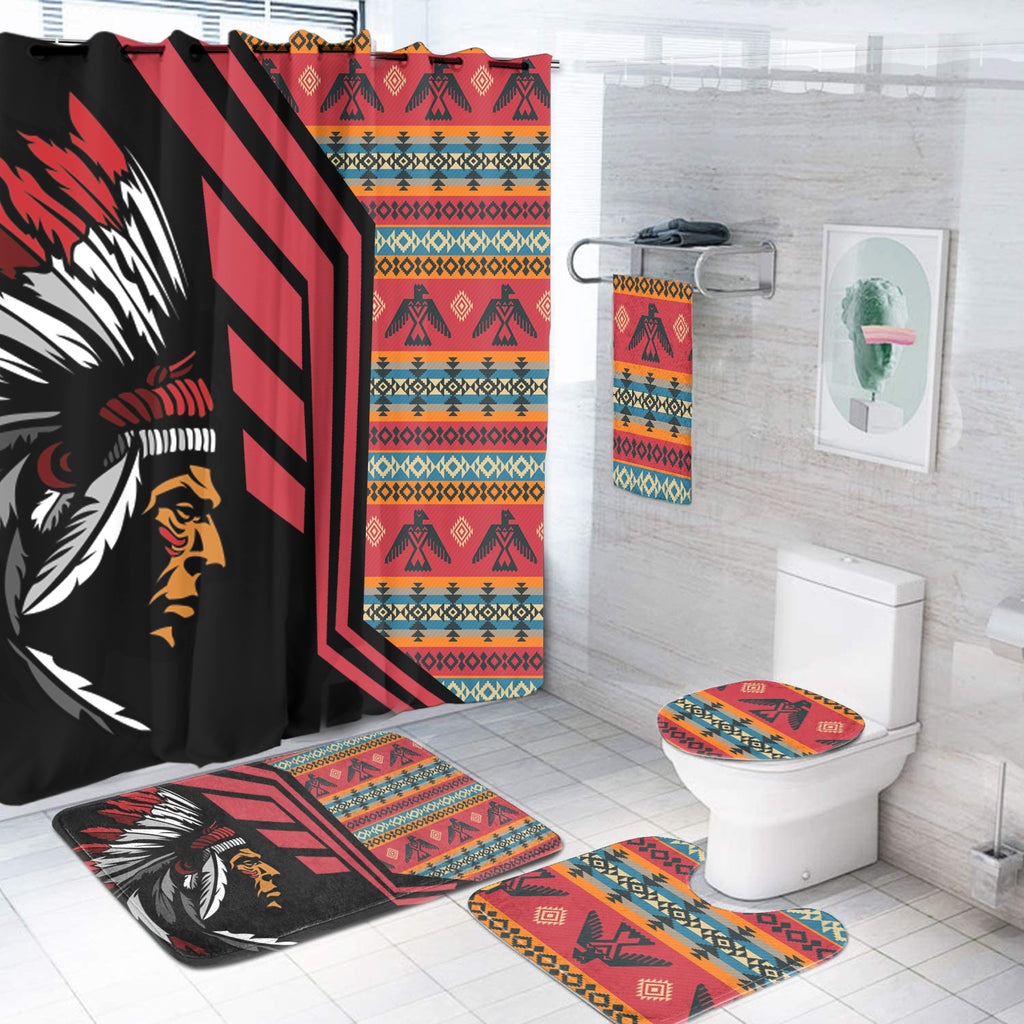 Powwow StoreBS000140 Pattern Native American Bathroom Set