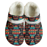 Powwow StoreGBNAT0004602 Pattern Native American Classic Clogs with Fleece Shoes