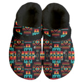 Powwow Storegb nat00046 02 pattern native american classic clogs with fleece shoes