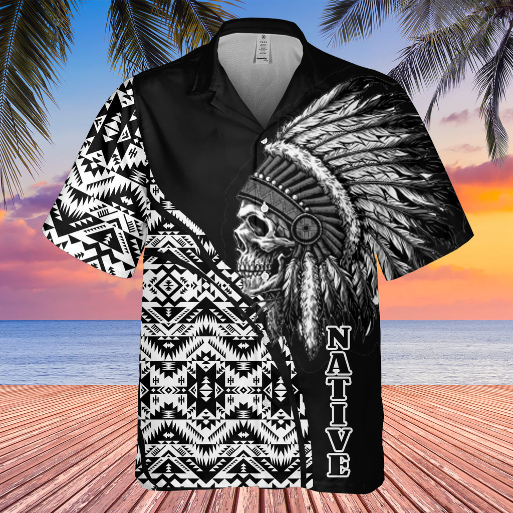 Powwow StoreGBHW000245 Tribe Design Native American Hawaiian Shirt 3D