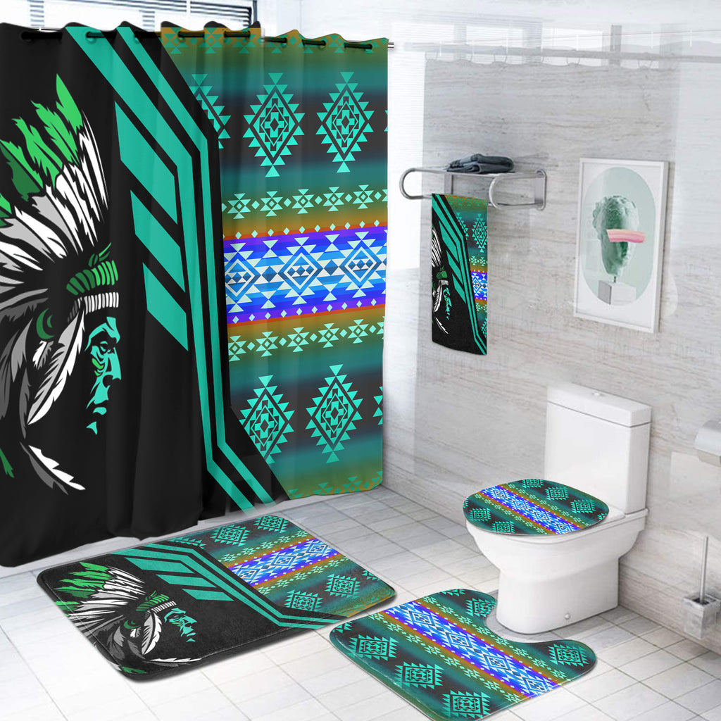 Powwow StoreBS000139 Pattern Native American Bathroom Set