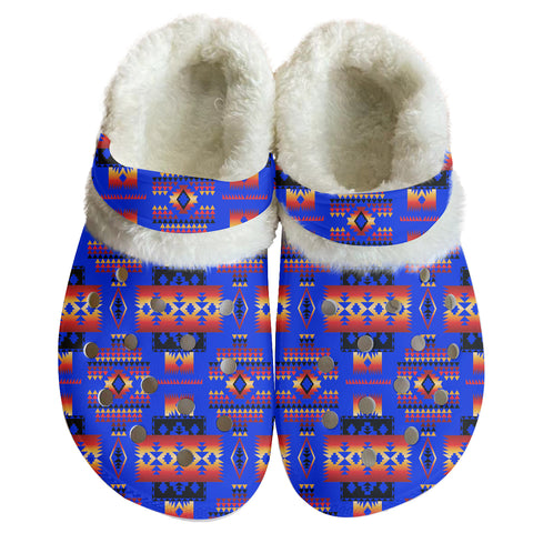 GB-NAT00046-06 Pattern Native American Classic Clogs with Fleece Shoes