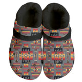 GB-NAT00046-11 Pattern Native American Classic Clogs with Fleece Shoes