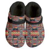 Powwow Storegb nat00046 11 pattern native american classic clogs with fleece shoes