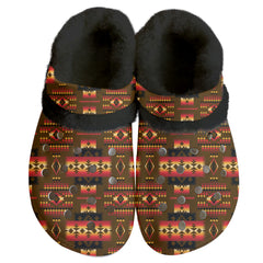 Powwow Storegb nat00046 08 pattern native american classic clogs with fleece shoes