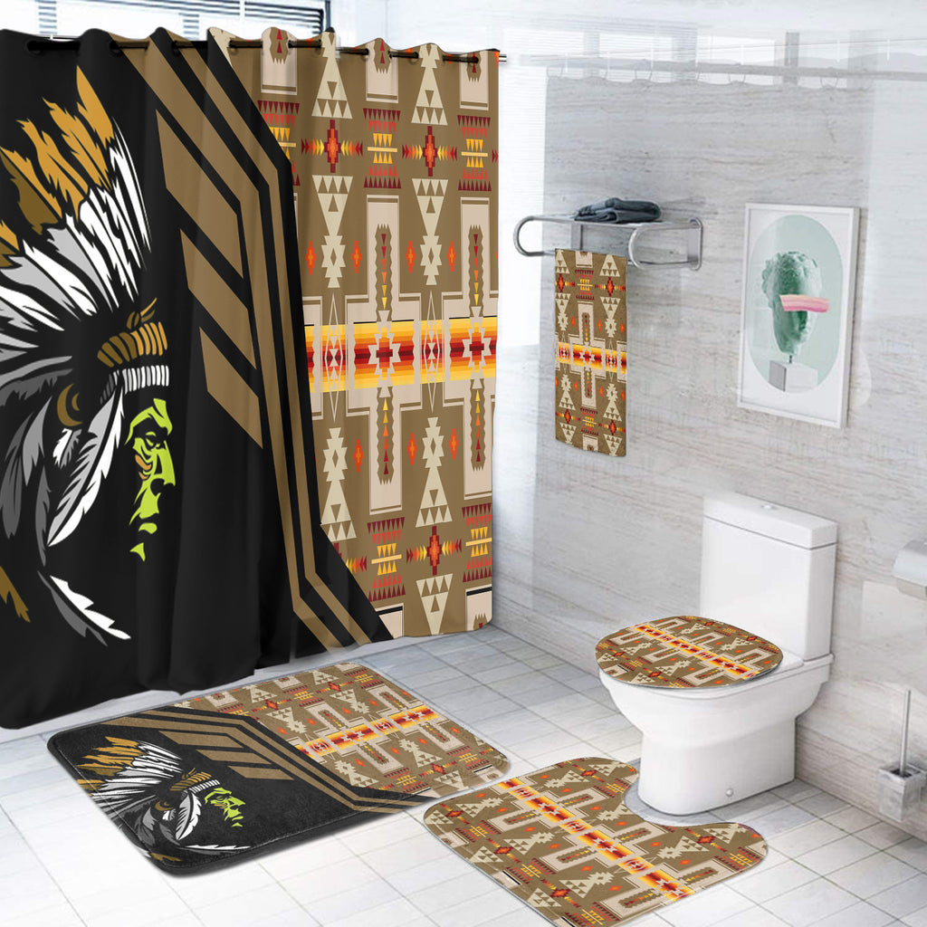 Powwow StoreBS000136 Pattern Native American Bathroom Set