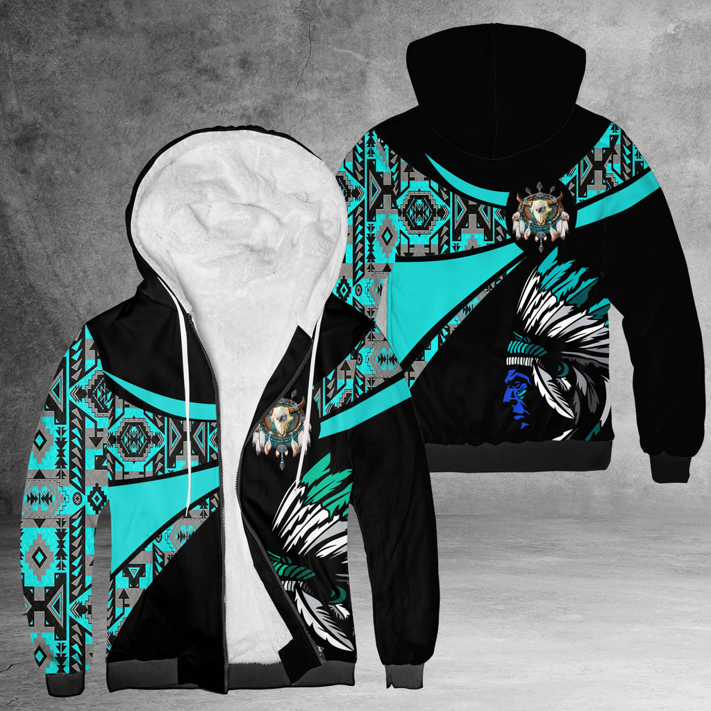 Powwow StoreSFH00058 Native American 3D Fleece Hoodie