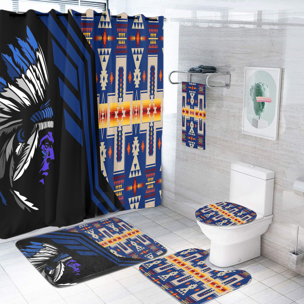 Powwow StoreBS000135 Pattern Native American Bathroom Set