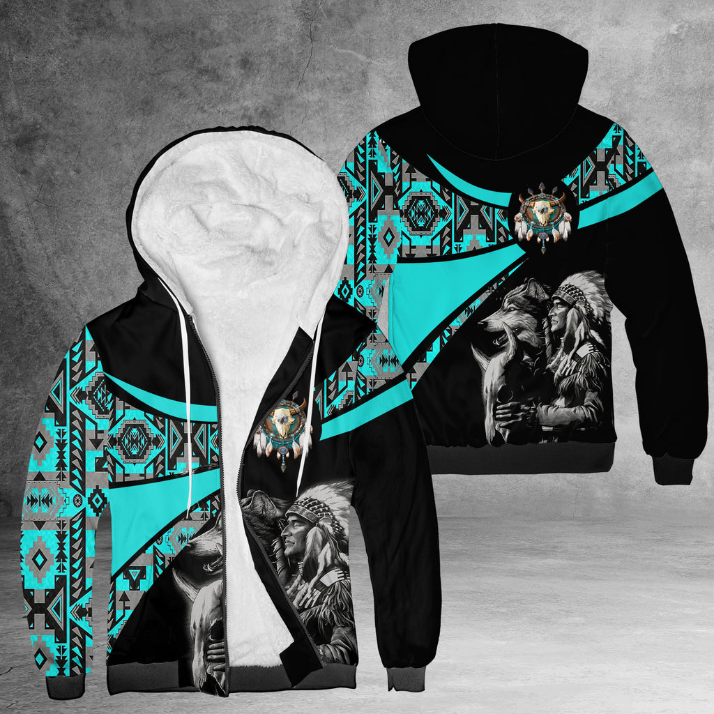 Powwow StoreSFH00059 Native American 3D Fleece Hoodie