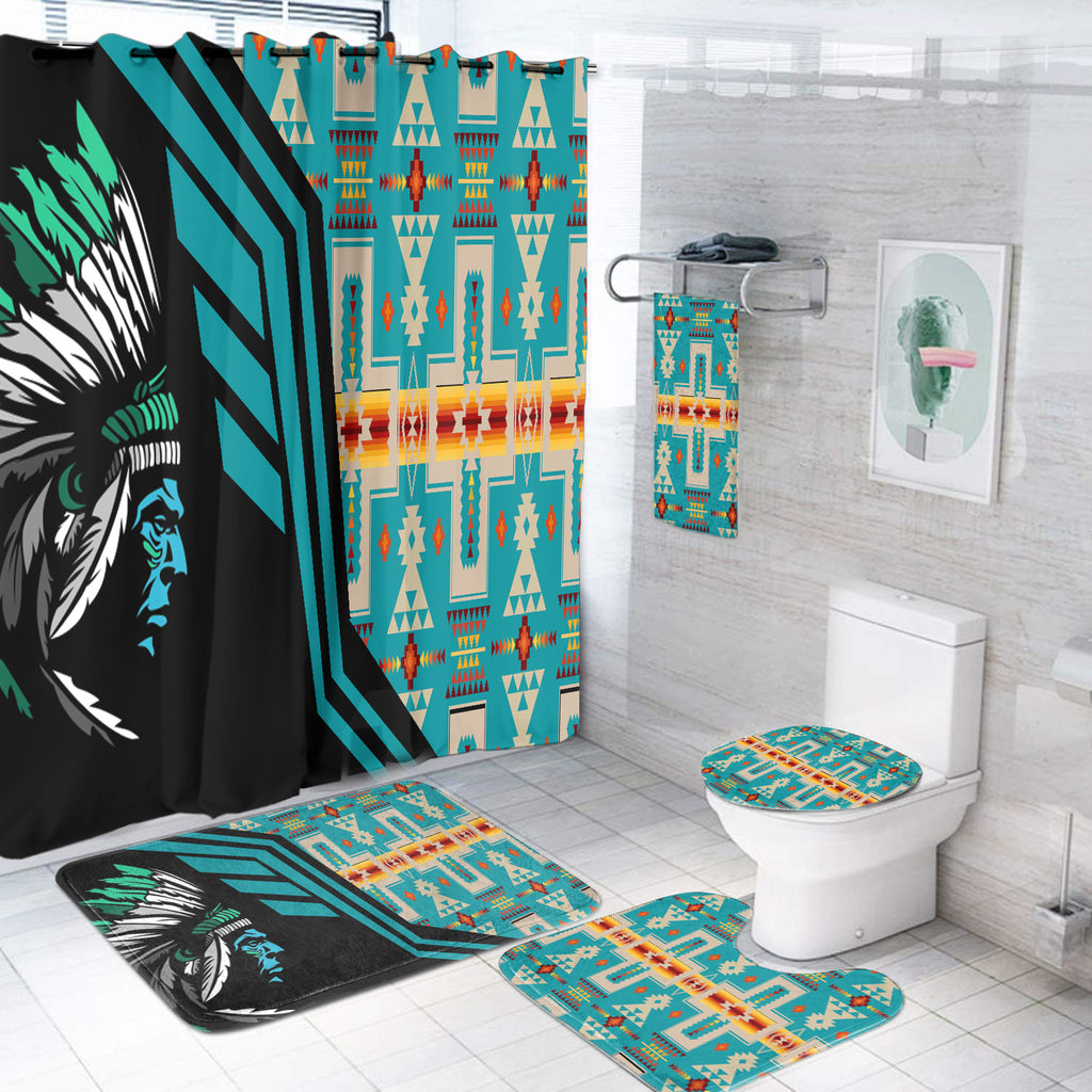 Powwow StoreBS000134 Pattern Native American Bathroom Set