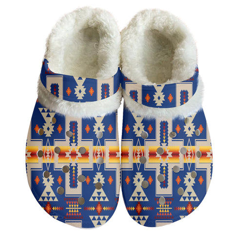 GB-NAT00062-04 Pattern Native American Classic Clogs with Fleece Shoes