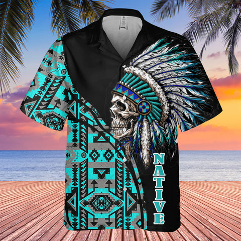 Powwow StoreGBHW000239 Tribe Design Native American Hawaiian Shirt 3D