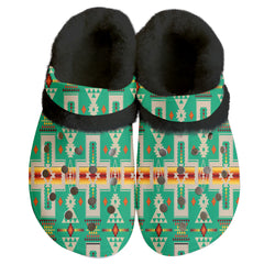 Powwow Storegb nat00062 06 pattern native american classic clogs with fleece shoes