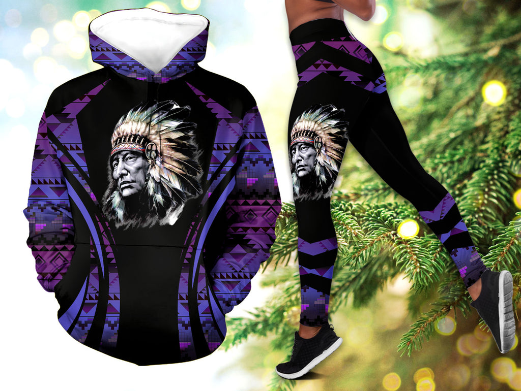 Powwow StoreHLS00710 Pattern Native 3D Hoodie Legging Set