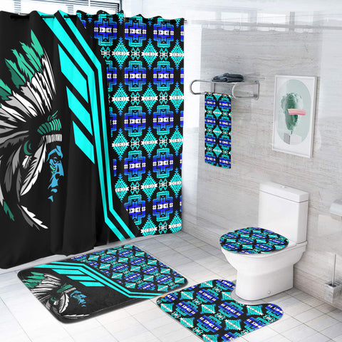 Powwow StoreBS000132 Pattern Native American Bathroom Set