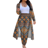 CLP00010 Tribe Design Native American Cardigan Coat Long Pant Set