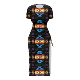 Powwow StoreGBNAT00363 Pattern Native Women's Slit Sheath Dress