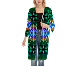 GB-NAT00654 Patern Native Women's V-neck Mesh Cardigan