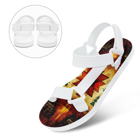 GB-NAT00068 Pattern Native American Open Toes Sandals