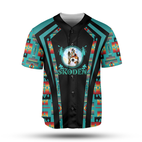 Powwow StoreBJ00011 Pattern Native Baseball Jersey