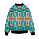 GB-NAT00062-05 Pattern Native American Unisex Knitted Fleece Lapel Outwear