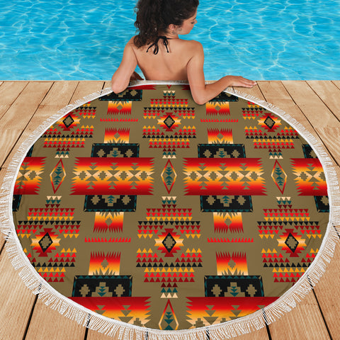 Powwow StoreGBNAT0004604 Native American Design Beach Blanket