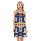 Powwow StoreGBNAT0006204 Native  Design Women's Oneck Cami Dress