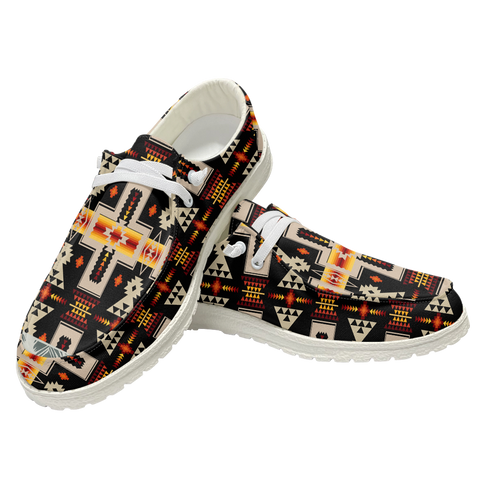 GB-NAT00062-01 Pattern Native Lace Up Loafers