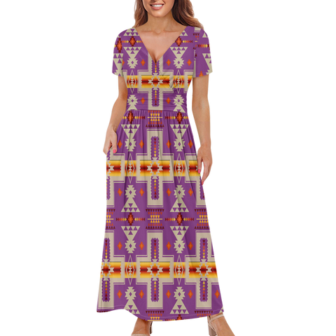 Powwow StoreGBNAT0006207 Pattern Native Ladies Dress