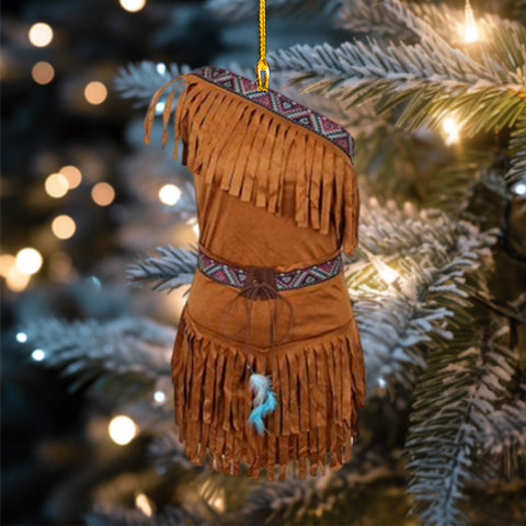 ORM0045 - Indian Dress Christmas Tree Acrylic Ornaments