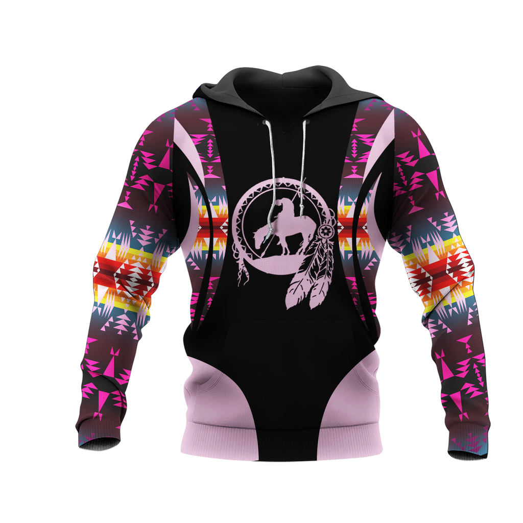 Powwow StoreHD001099 Pattern Native Pride 3D Hoodie