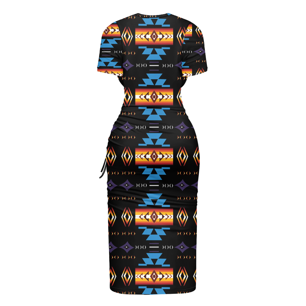 Powwow Storegb nat00363 pattern native womens slit sheath dress