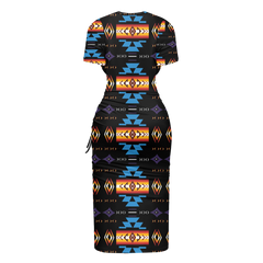 Powwow Storegb nat00363 pattern native womens slit sheath dress